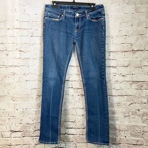 Vigoss Studio The Pacific Skinny Jeans Medium Wash Creased Denim Non Distressed
